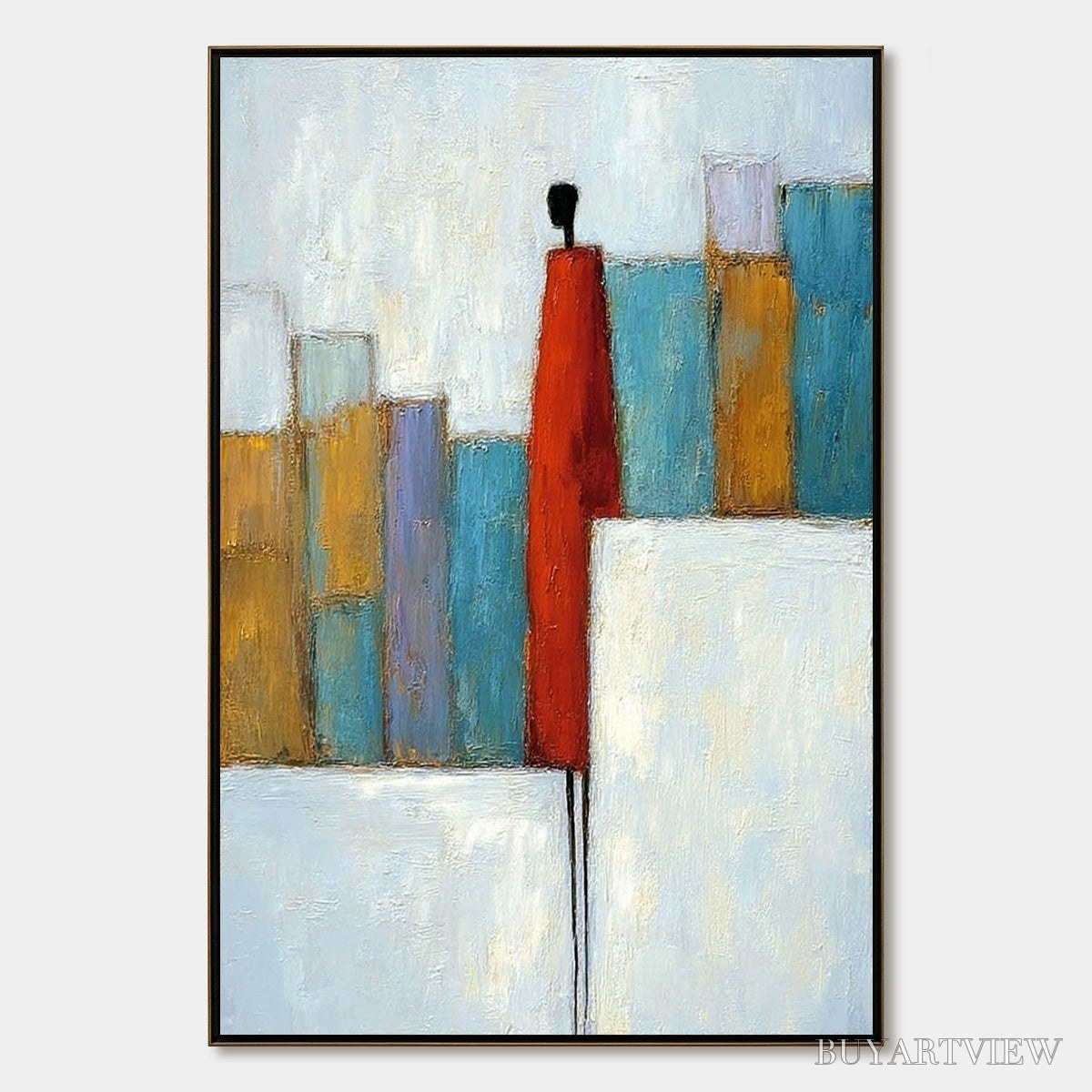 ARTOVITAS the Observer – Colorful Abstract Figurative Cityscape Painting - image 1
