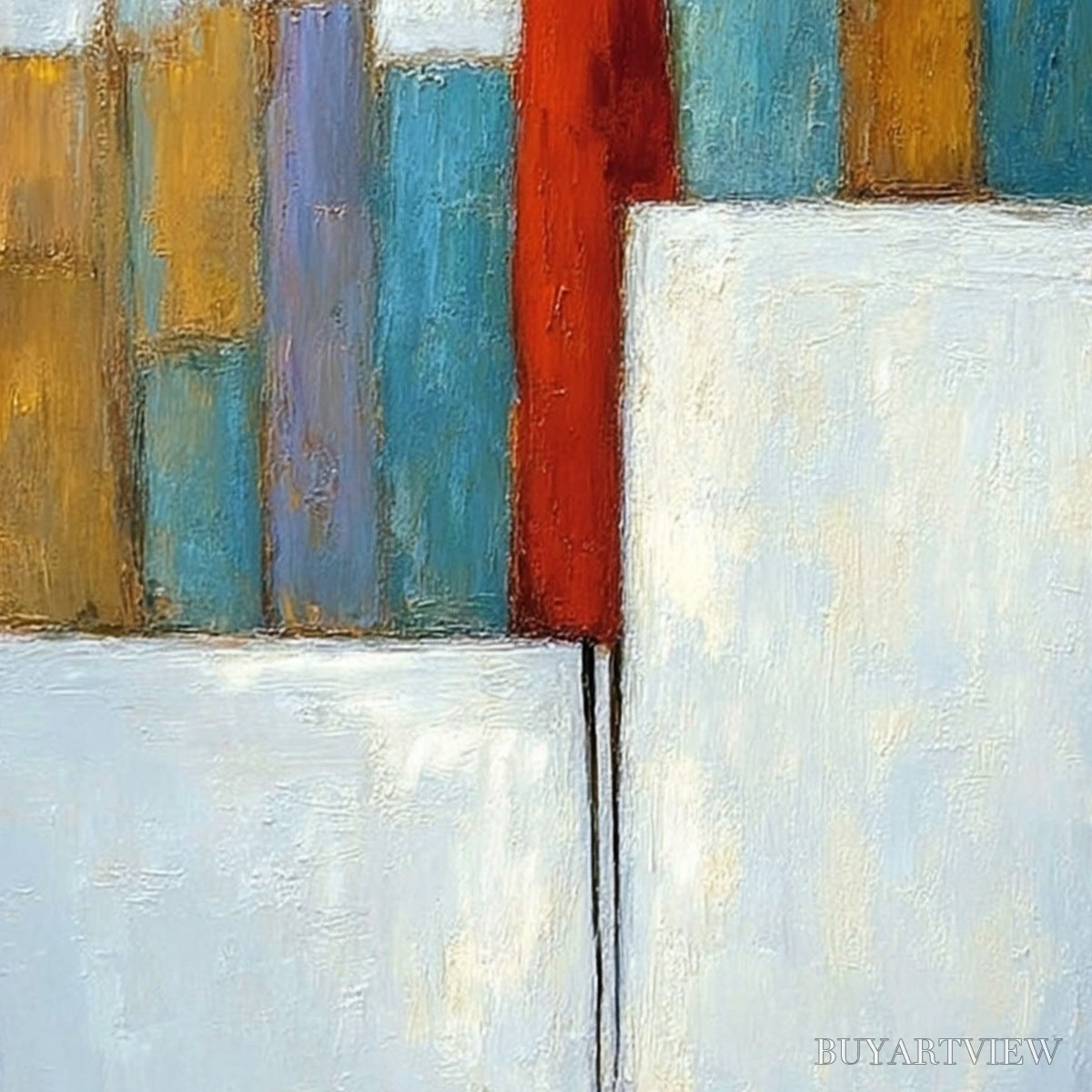 ARTOVITAS the Observer – Colorful Abstract Figurative Cityscape Painting - image 5