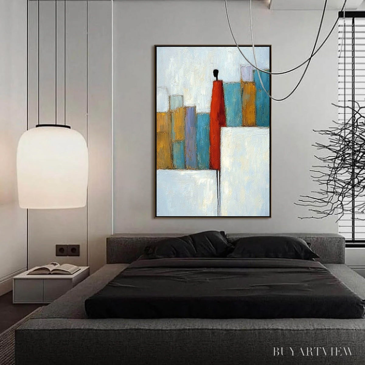 ARTOVITAS the Observer – Colorful Abstract Figurative Cityscape Painting - image 6