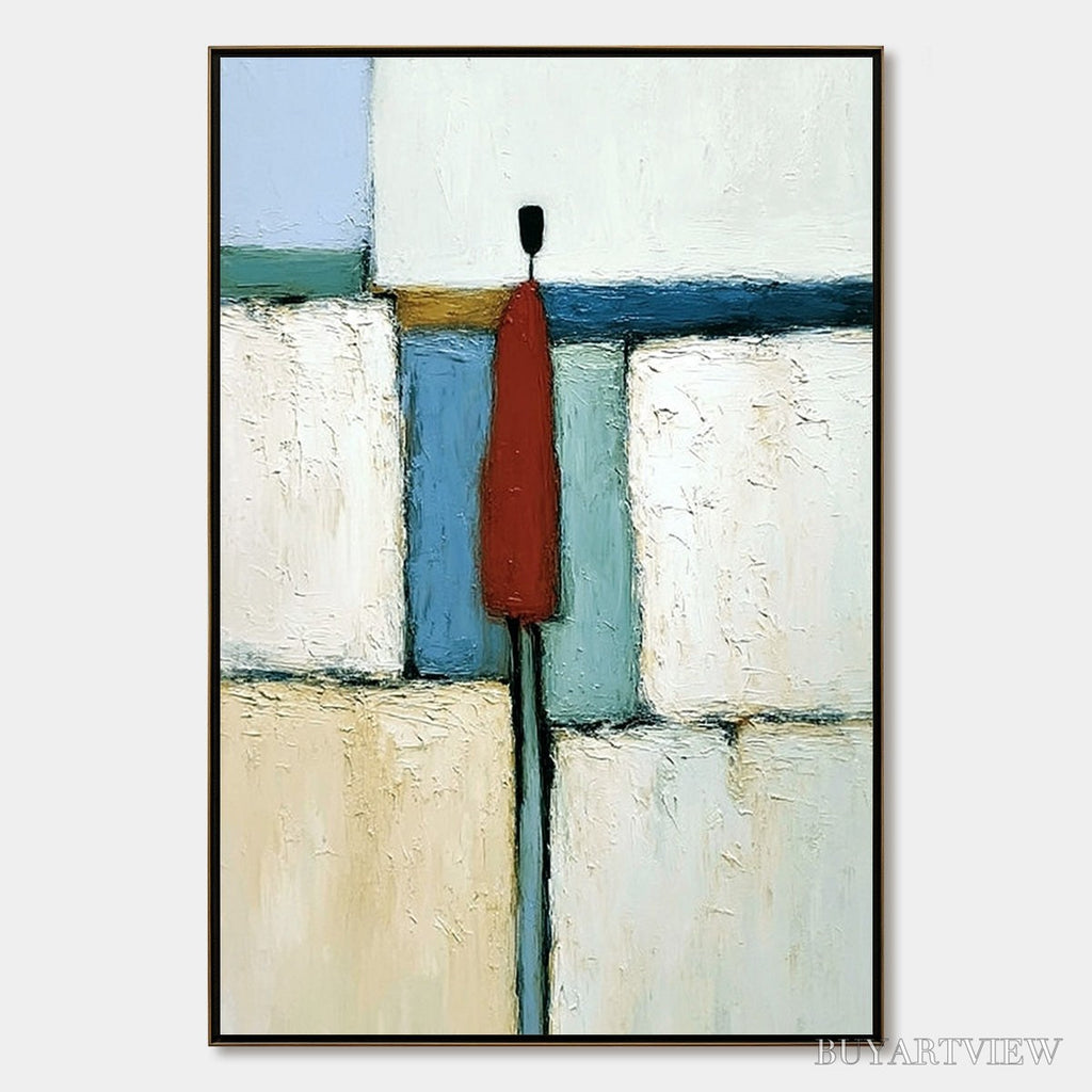 ARTOVITAS the Visitor – Textured Abstract Figurative Painting for Modern Decor - image 1