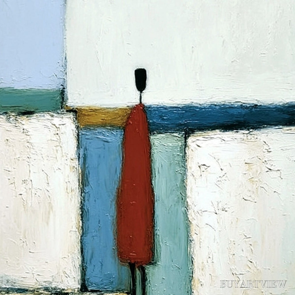 ARTOVITAS the Visitor – Textured Abstract Figurative Painting for Modern Decor - image 3