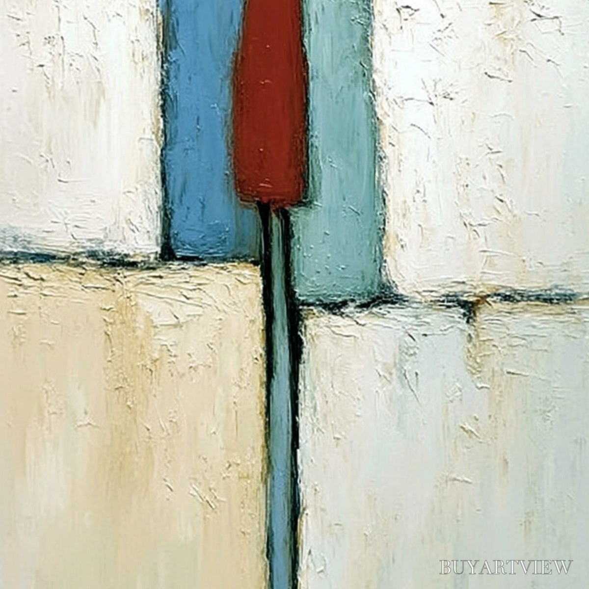 ARTOVITAS the Visitor – Textured Abstract Figurative Painting for Modern Decor - image 5