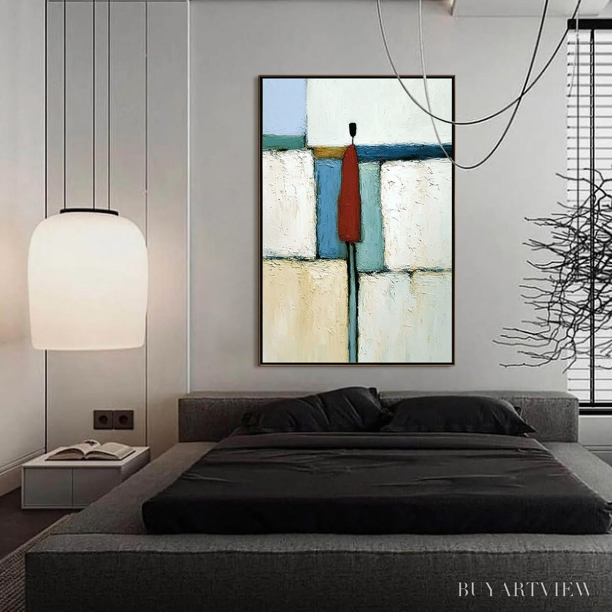 ARTOVITAS the Visitor – Textured Abstract Figurative Painting for Modern Decor - image 6