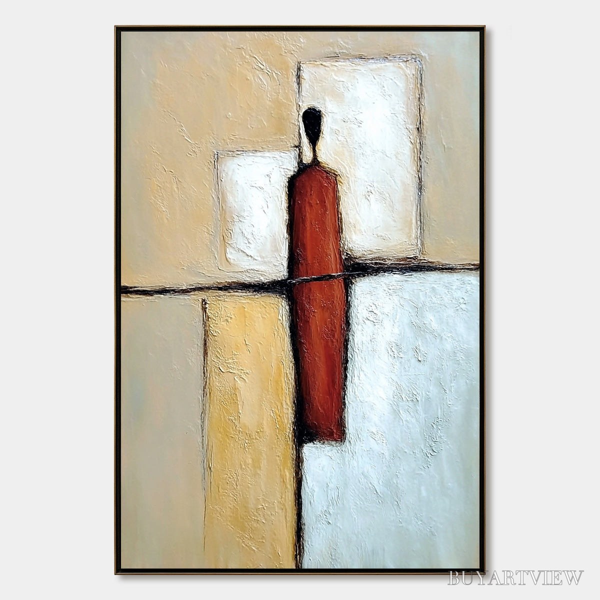 ARTOVITAS Vanguard – Textured Abstract Figurative Painting for Modern Decor - image 1