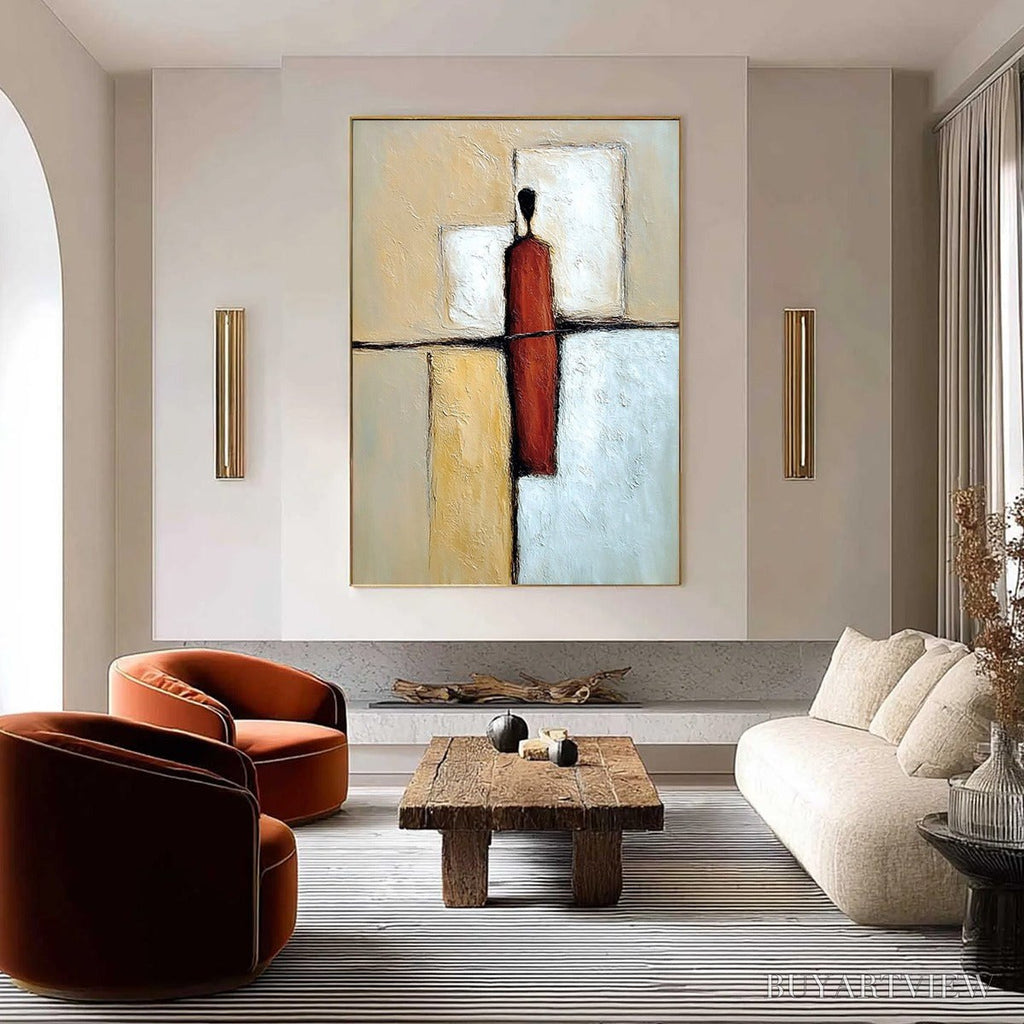 ARTOVITAS Vanguard – Textured Abstract Figurative Painting for Modern Decor - image 4