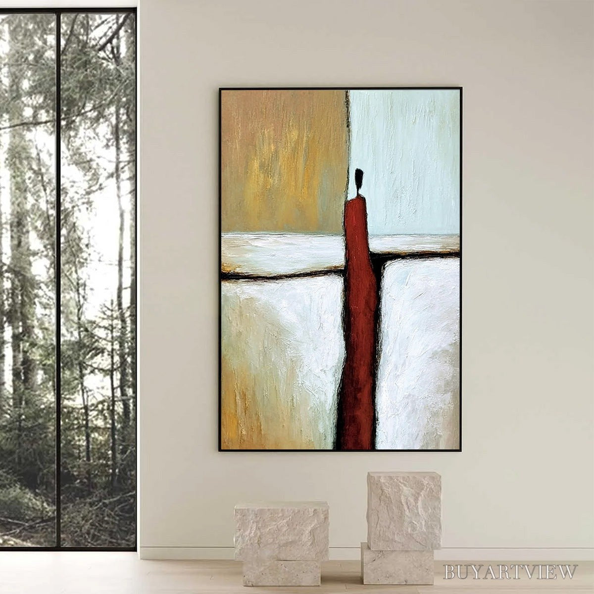 ARTOVITAS the Path – Textured Abstract Figurative Painting for Modern Decor - image 2