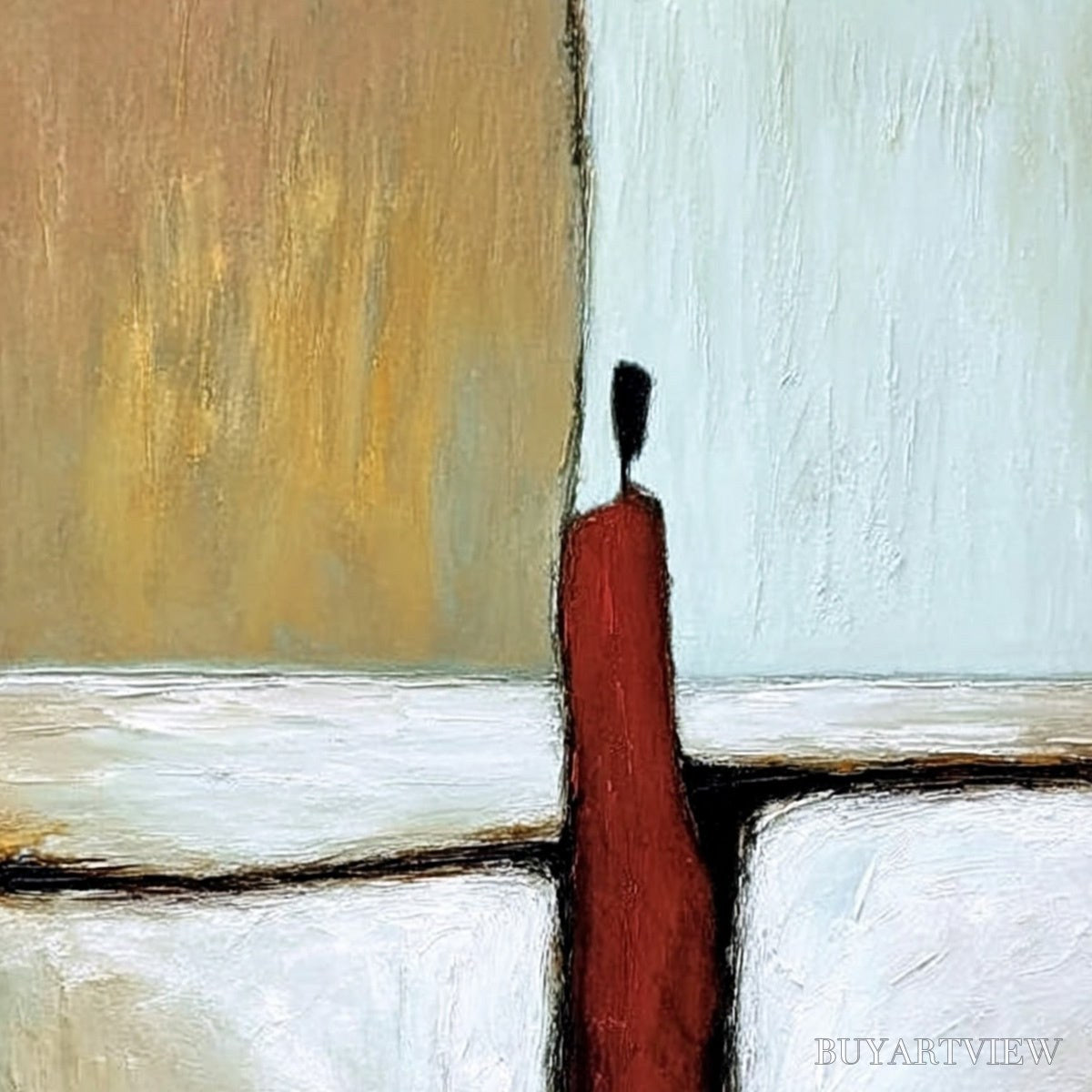 ARTOVITAS the Path – Textured Abstract Figurative Painting for Modern Decor - image 3