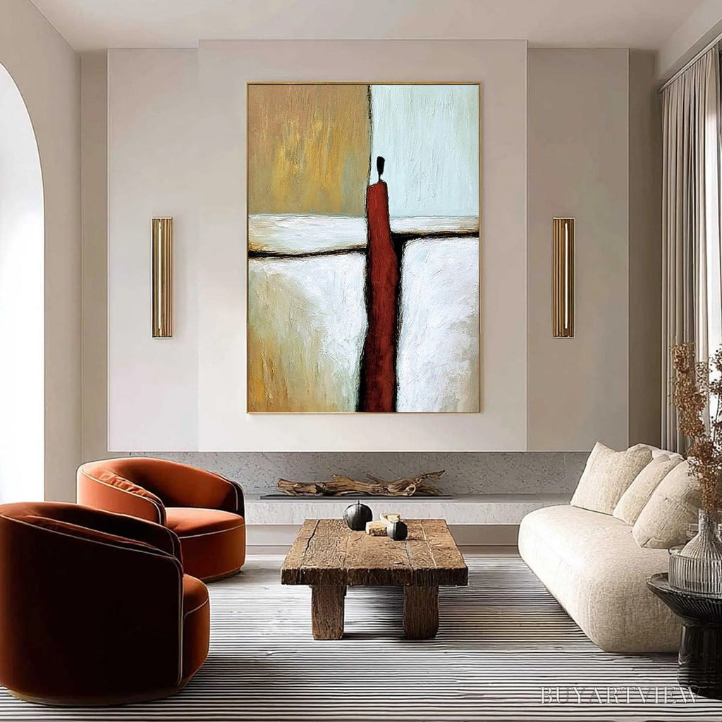 ARTOVITAS the Path – Textured Abstract Figurative Painting for Modern Decor - image 4