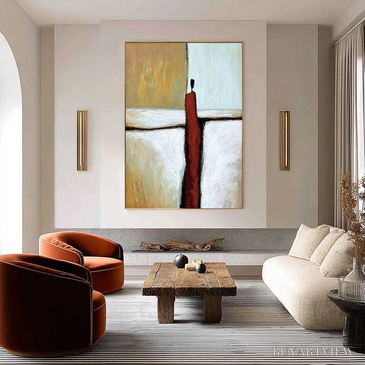 ARTOVITAS the Path – Textured Abstract Figurative Painting for Modern Decor - image 4