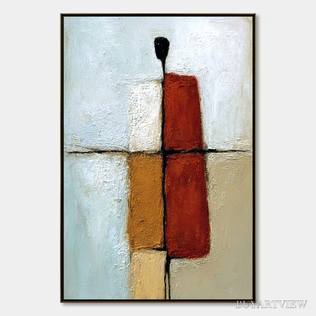 ARTOVITAS Convergence – Vertical Abstract Figurative Textured Oil Painting - image 1
