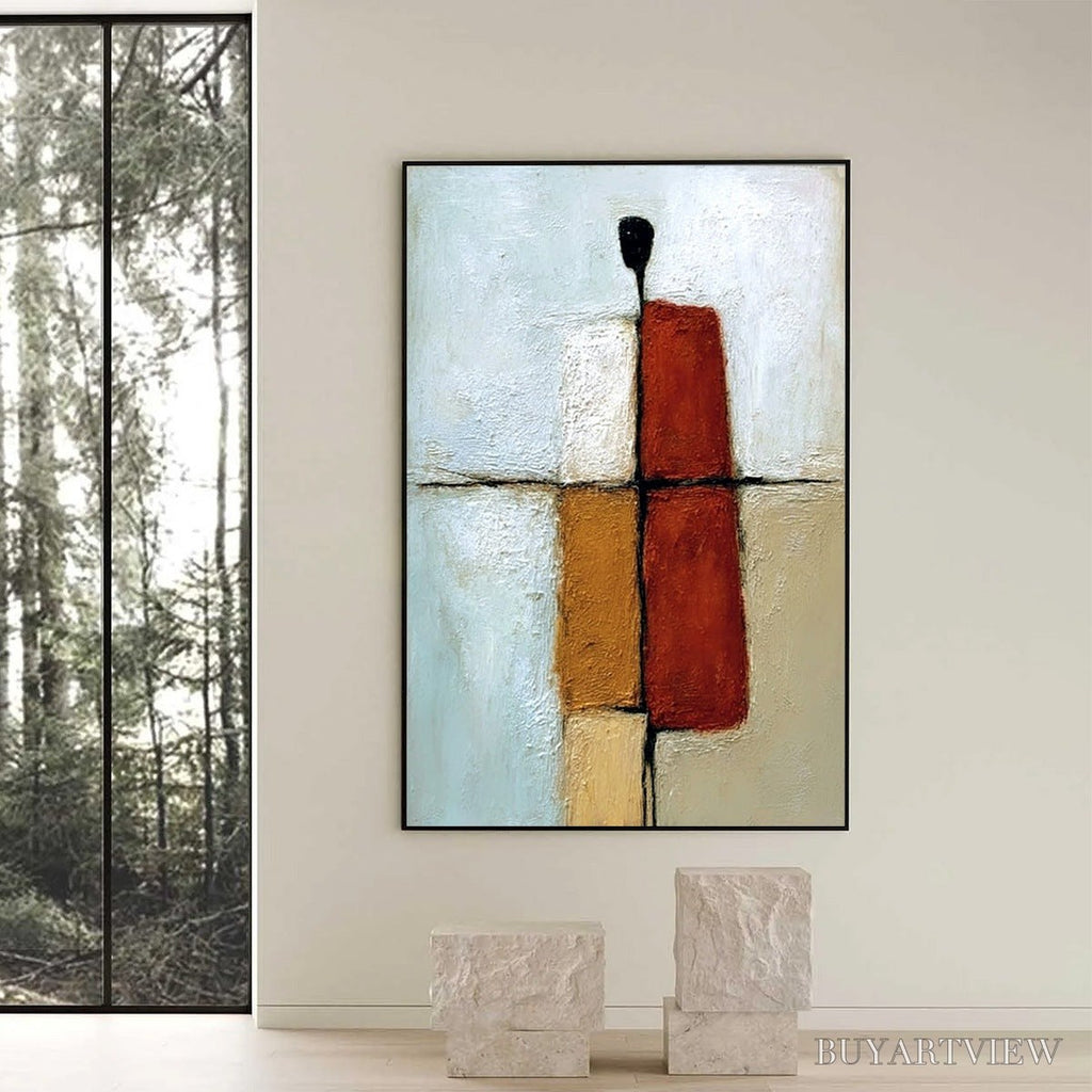 ARTOVITAS Convergence – Vertical Abstract Figurative Textured Oil Painting - image 2