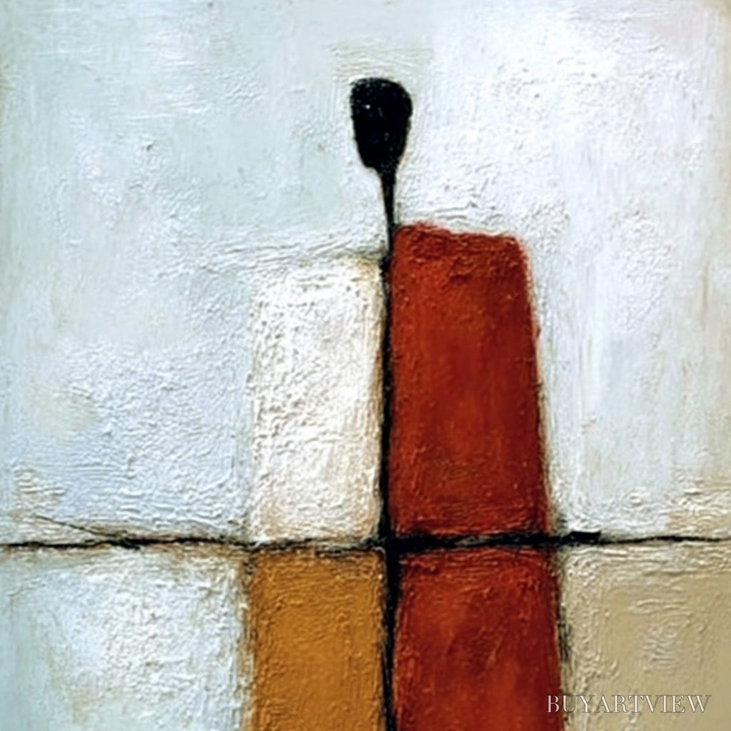 ARTOVITAS Convergence – Vertical Abstract Figurative Textured Oil Painting - image 3