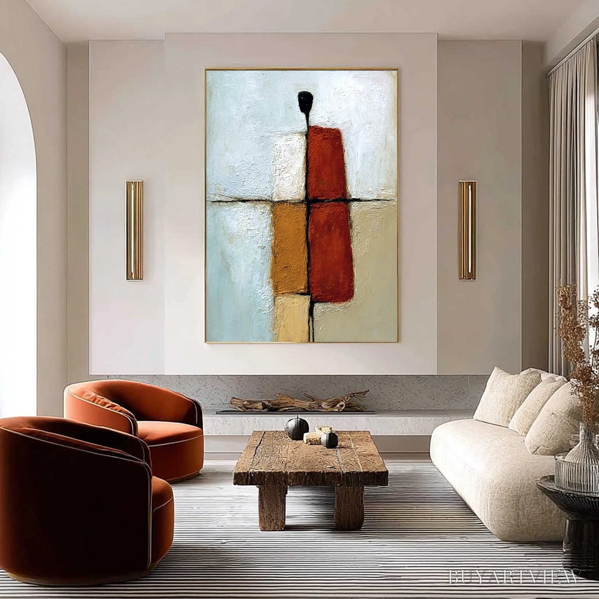 ARTOVITAS Convergence – Vertical Abstract Figurative Textured Oil Painting - image 4