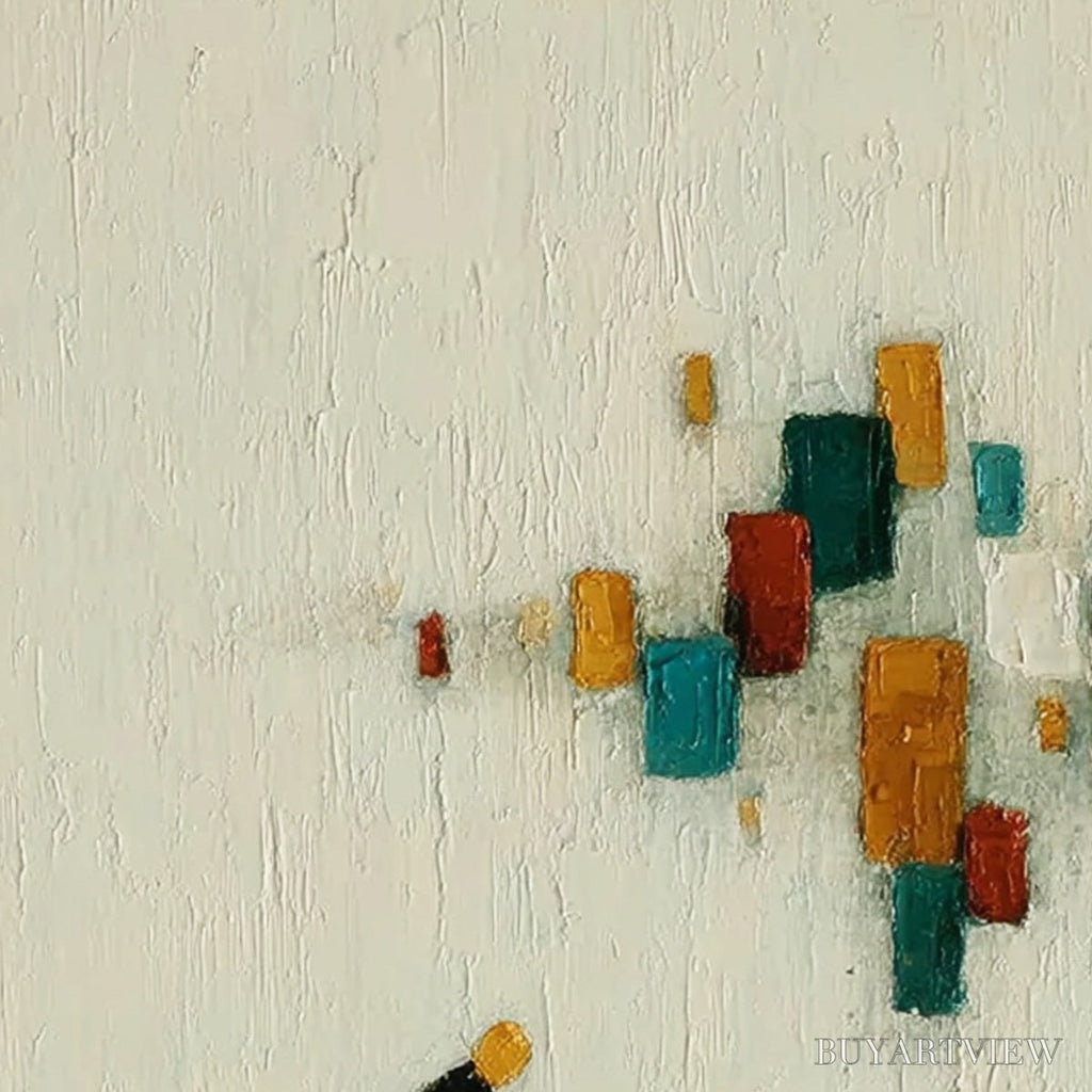 ARTOVITAS Urban Stroll – Textured Figurative Abstract Painting of a Walk with a Companion - image 5