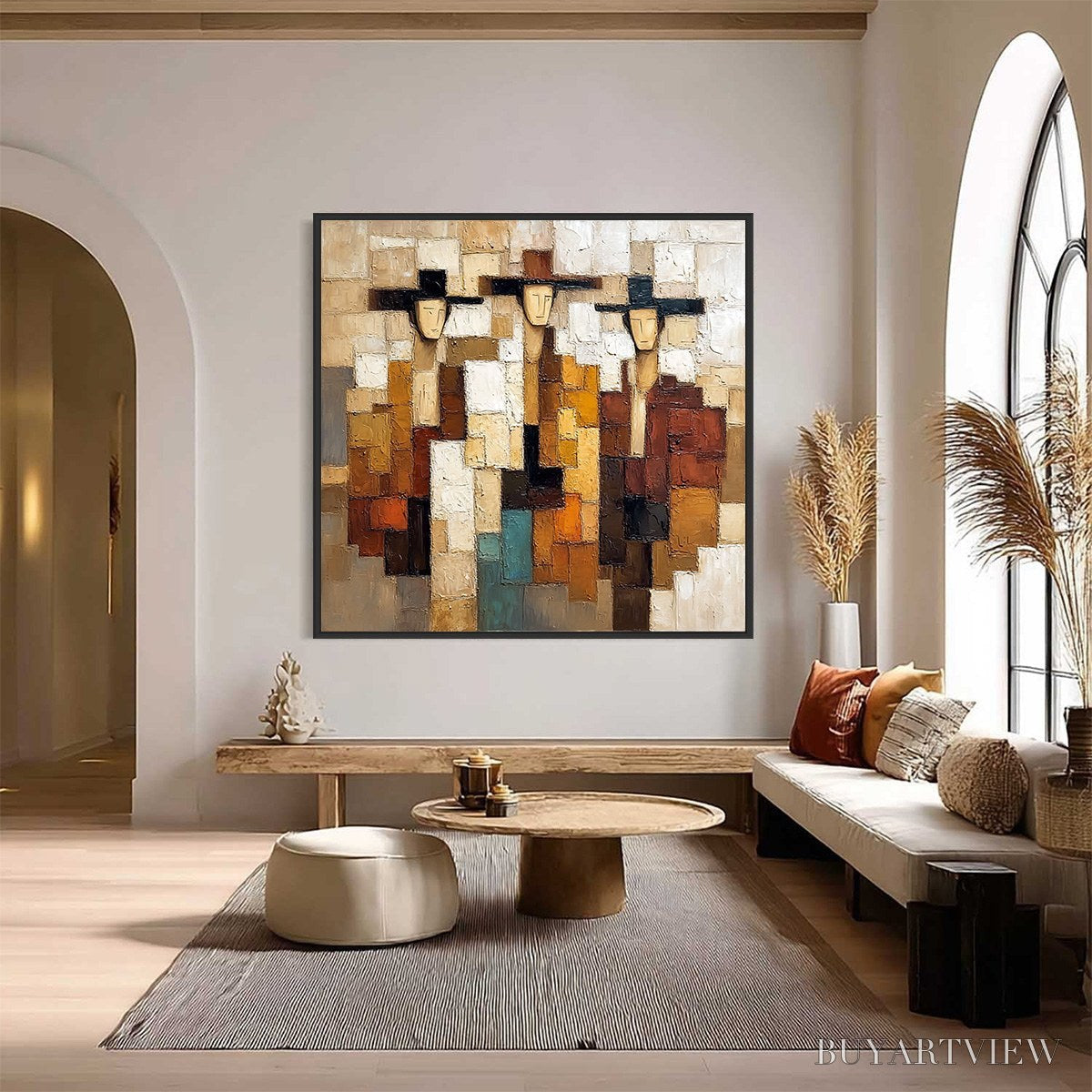 ARTOVITAS the Compadres – Abstract Figurative Impasto Palette Knife Painting - image 2