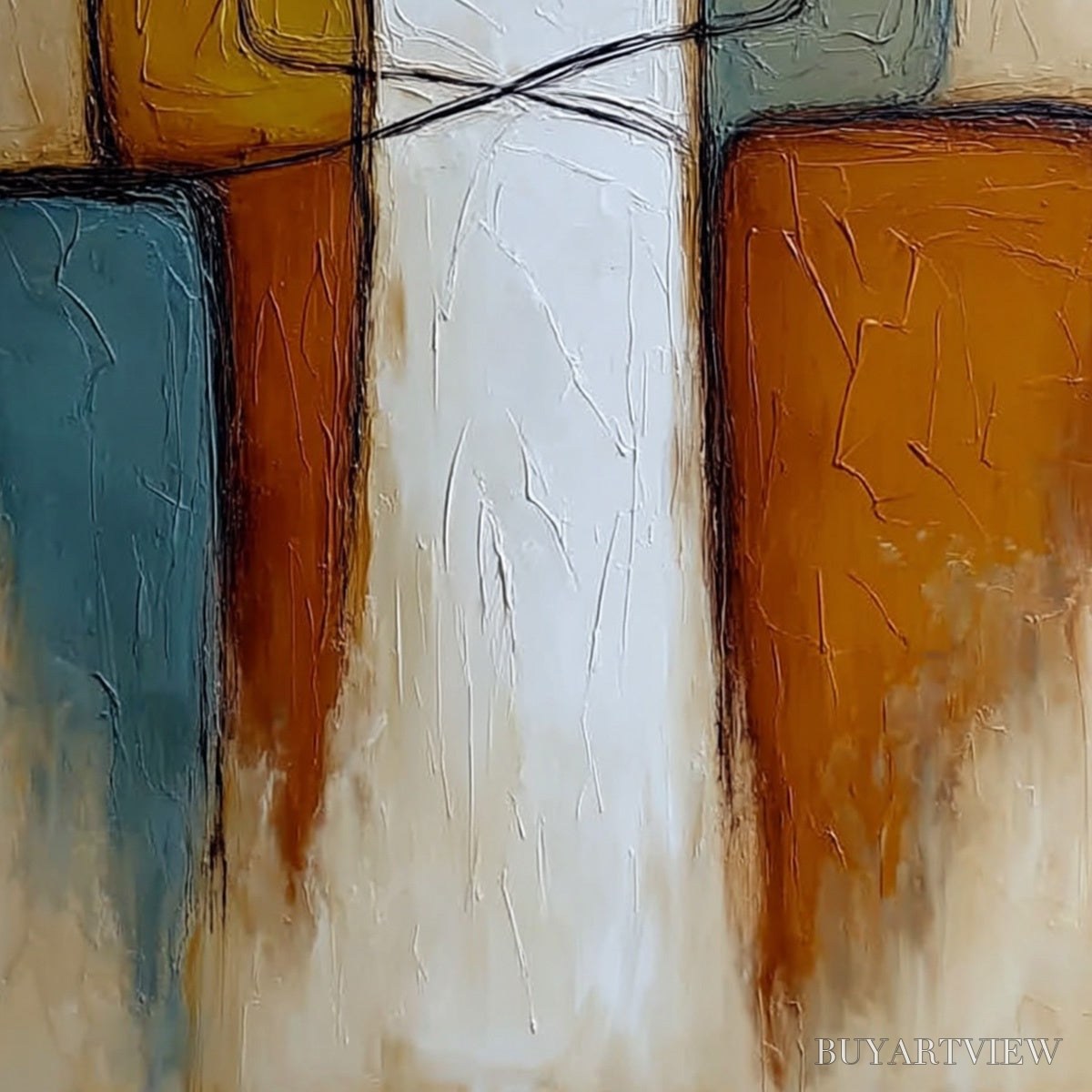 ARTOVITAS Kindred – Textured Abstract Figurative Painting of Unity - image 5