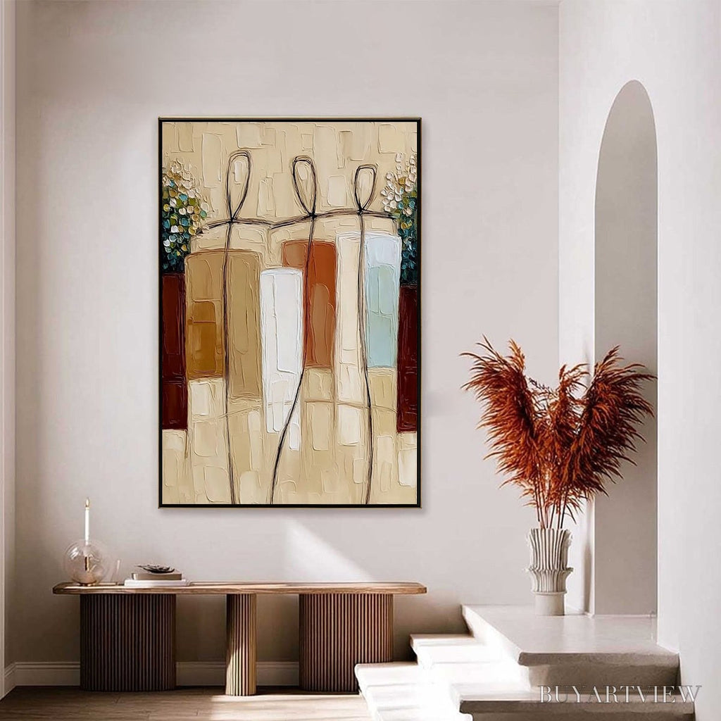 ARTOVITAS Kindred Spirits – Textured Abstract Figurative Impasto Painting - image 4