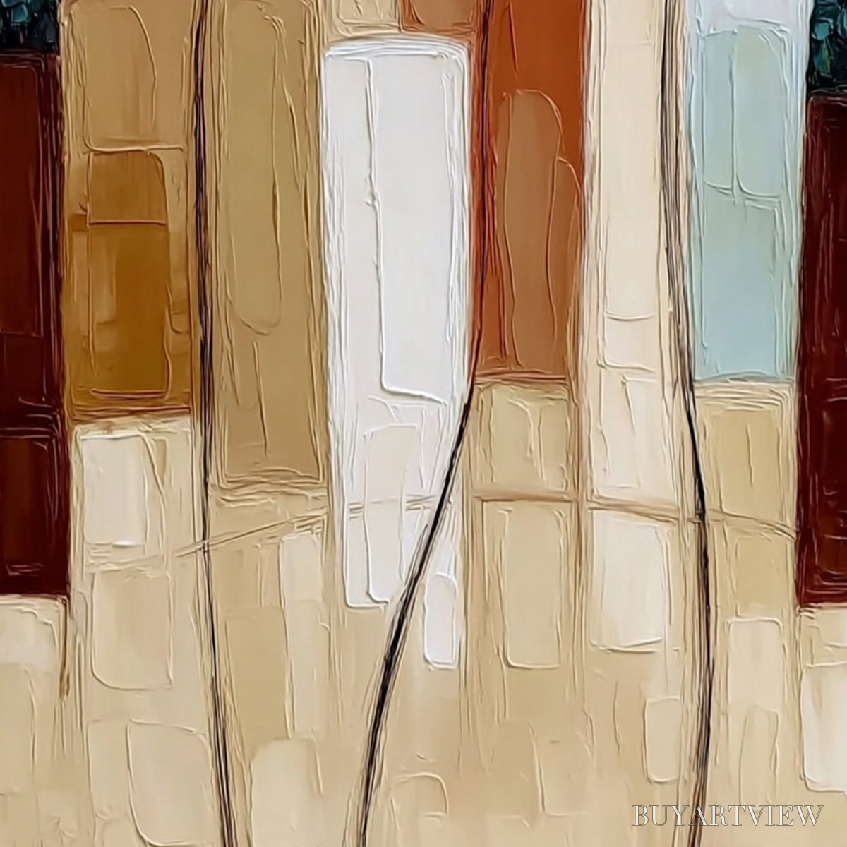 ARTOVITAS Kindred Spirits – Textured Abstract Figurative Impasto Painting - image 5