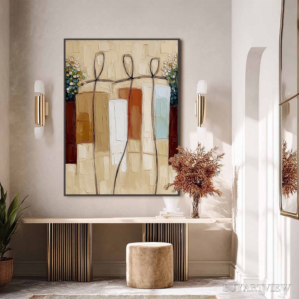 ARTOVITAS Kindred Spirits – Textured Abstract Figurative Impasto Painting - image 6