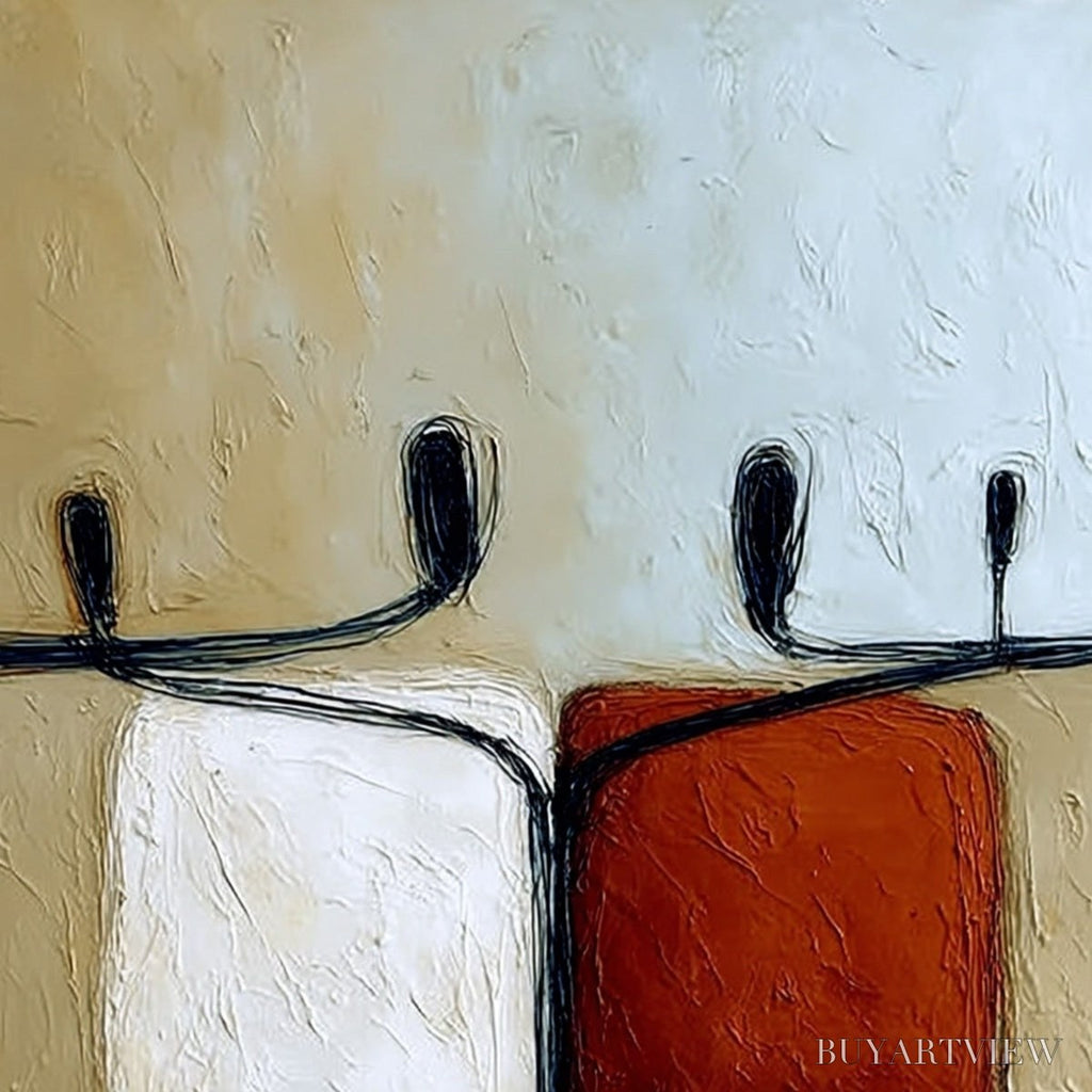 ARTOVITAS Unity – Textured Abstract Figurative Painting of Human Connection - image 3
