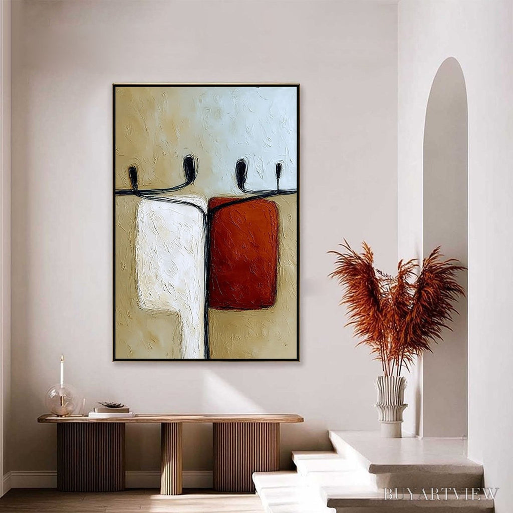 ARTOVITAS Unity – Textured Abstract Figurative Painting of Human Connection - image 4