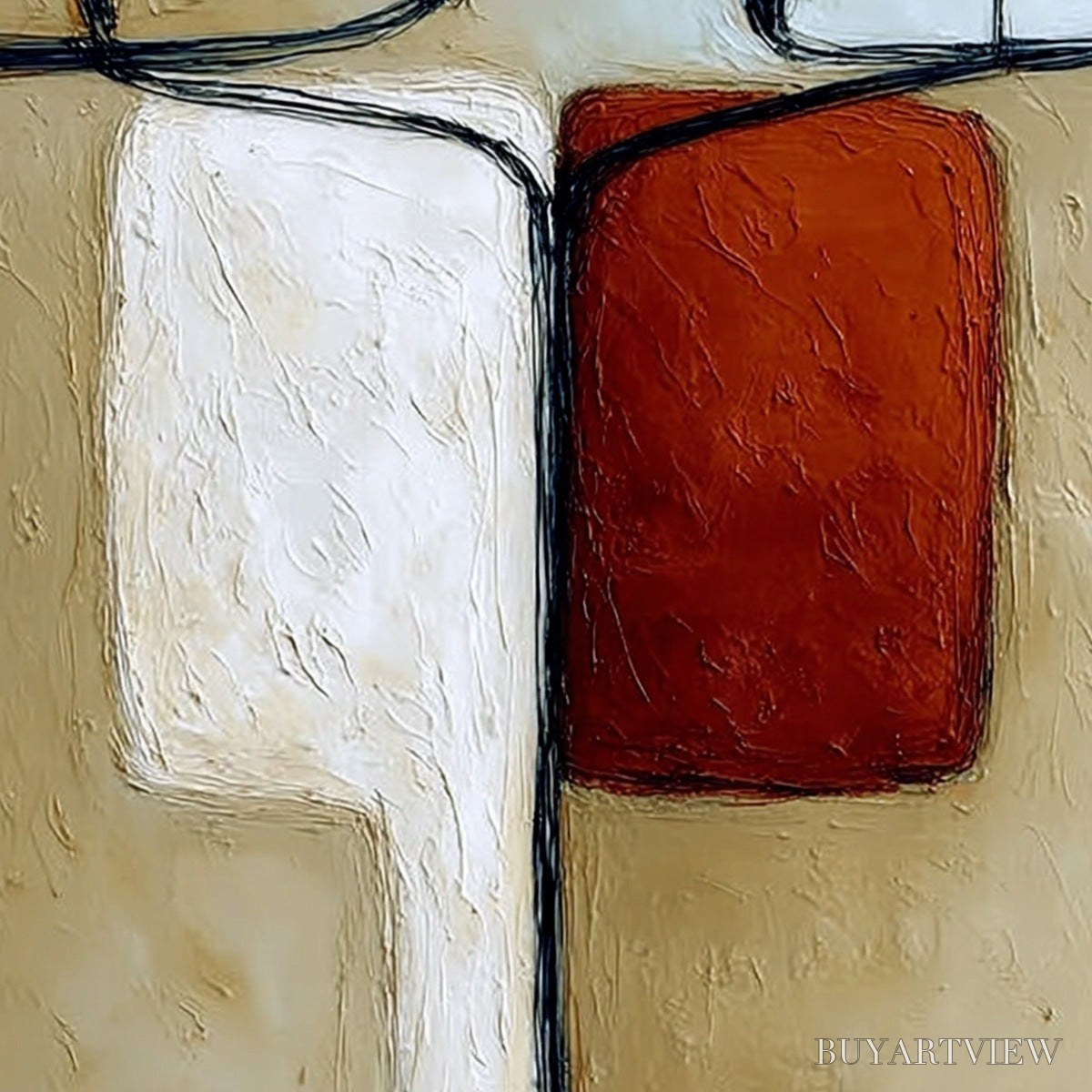 ARTOVITAS Unity – Textured Abstract Figurative Painting of Human Connection - image 5