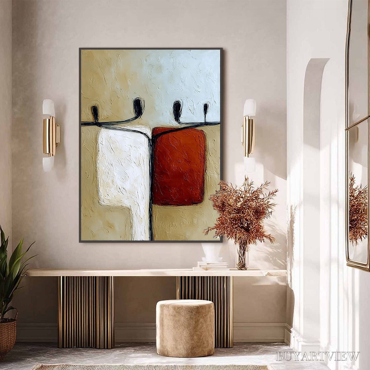 ARTOVITAS Unity – Textured Abstract Figurative Painting of Human Connection - image 6