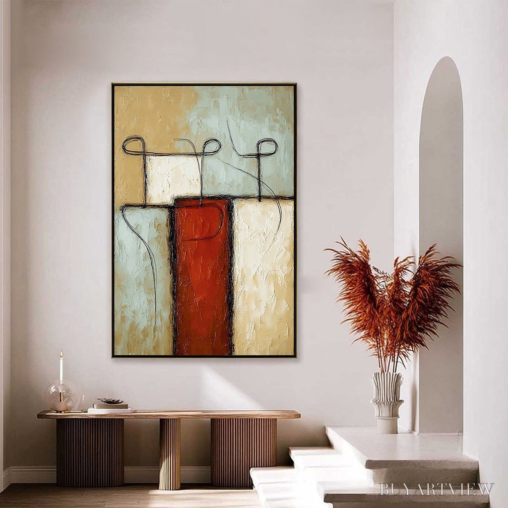ARTOVITAS Connection – Textured Minimalist Abstract Figurative Painting - image 4