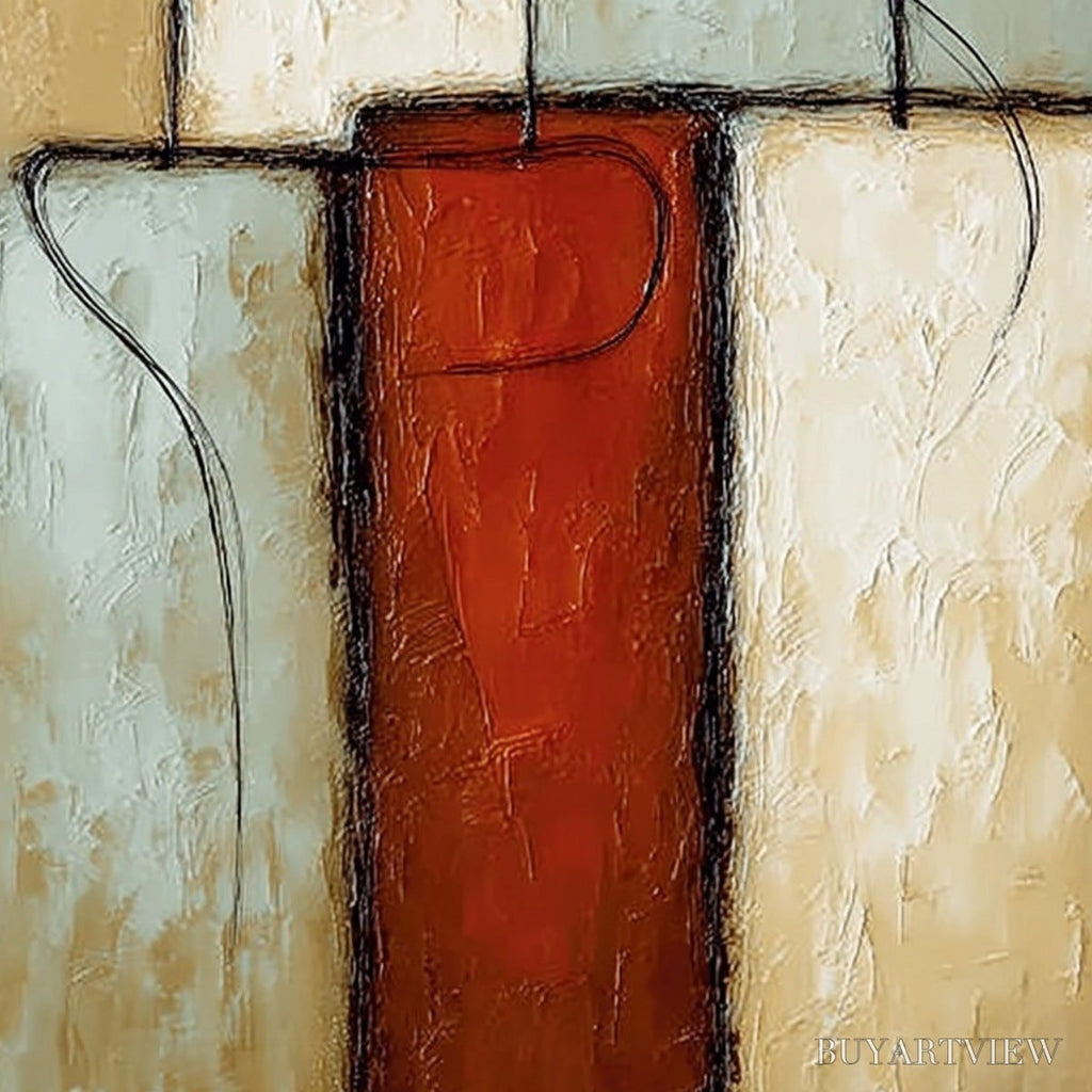 ARTOVITAS Connection – Textured Minimalist Abstract Figurative Painting - image 5