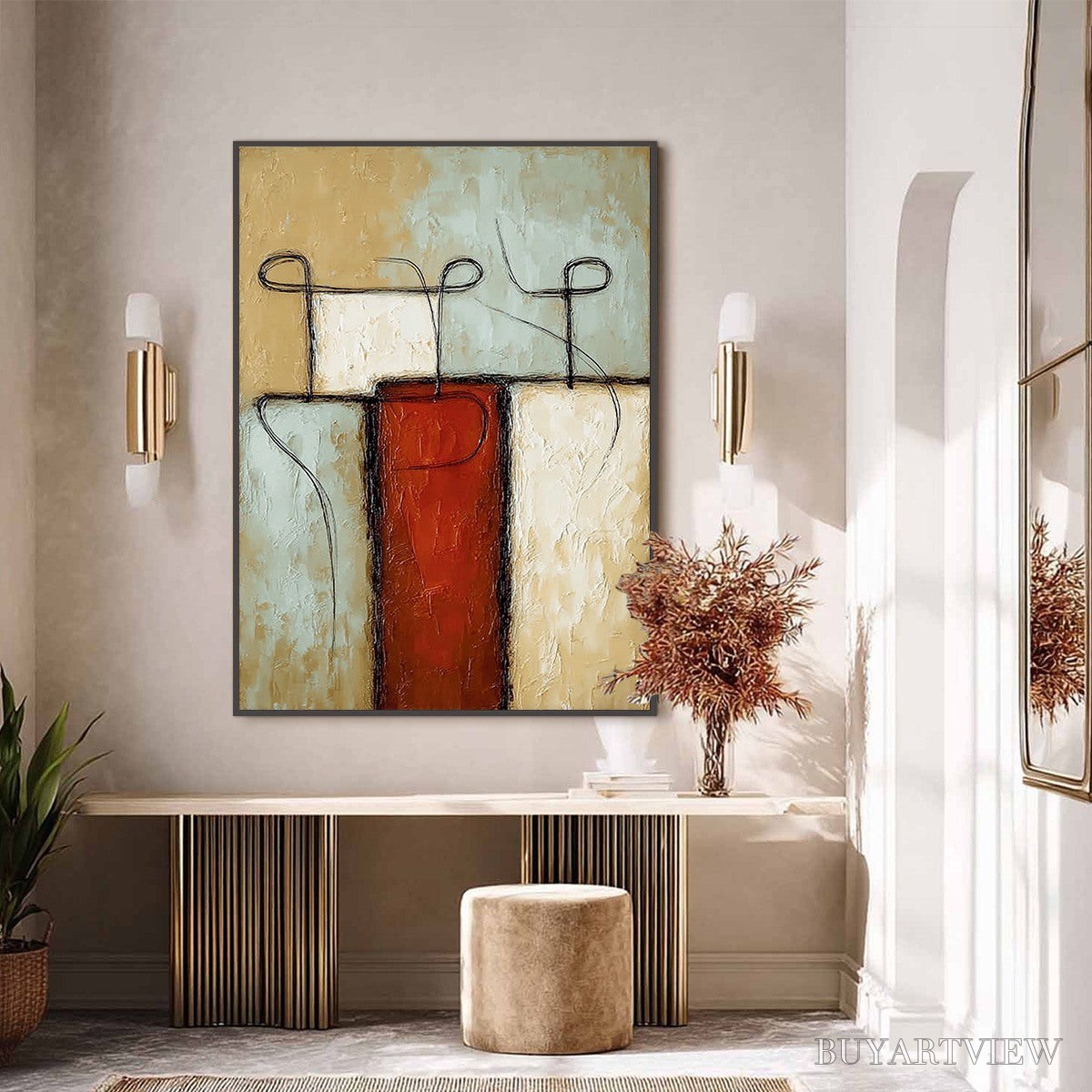 ARTOVITAS Connection – Textured Minimalist Abstract Figurative Painting - image 6