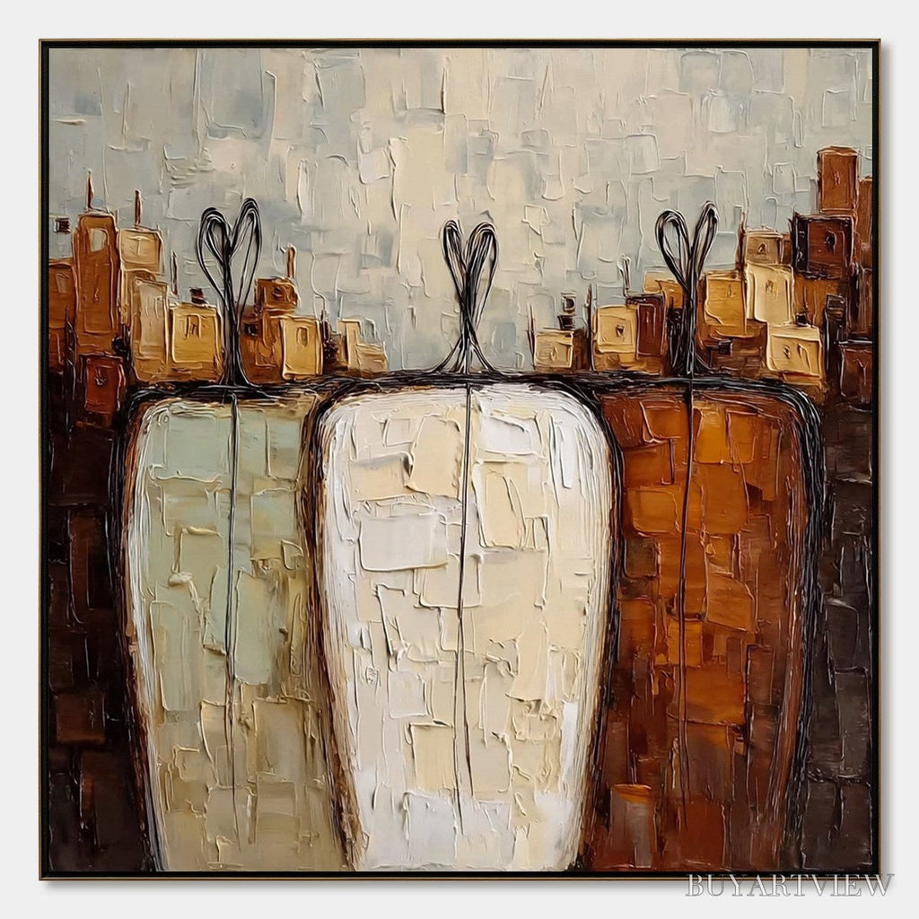 ARTOVITAS Together – Textured Impasto Abstract Figurative Painting - image 1