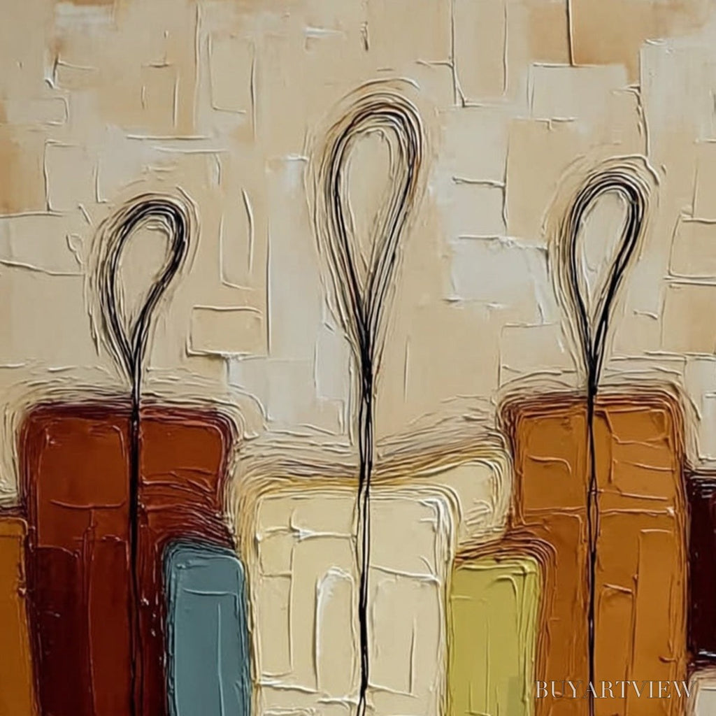 ARTOVITAS Kinship – Textured Abstract Figurative Painting of Three People - image 3