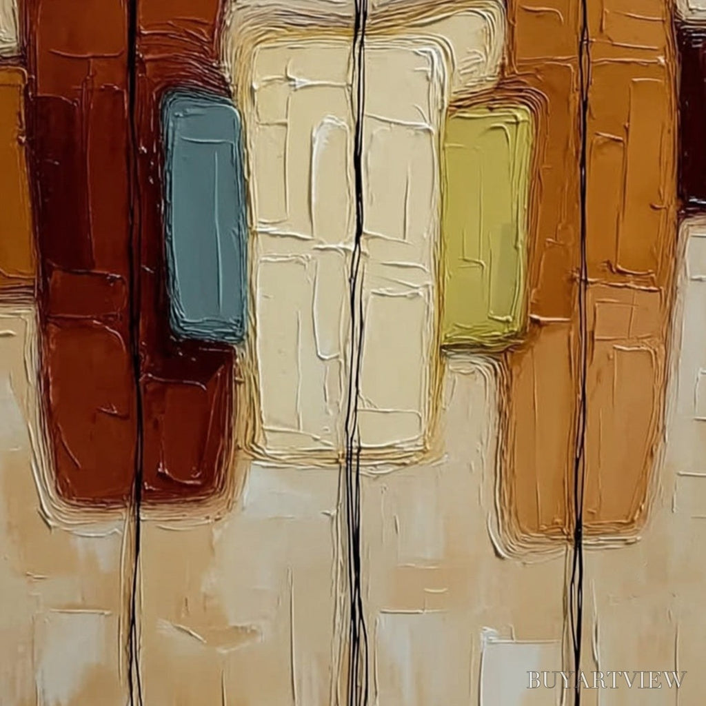 ARTOVITAS Kinship – Textured Abstract Figurative Painting of Three People - image 5