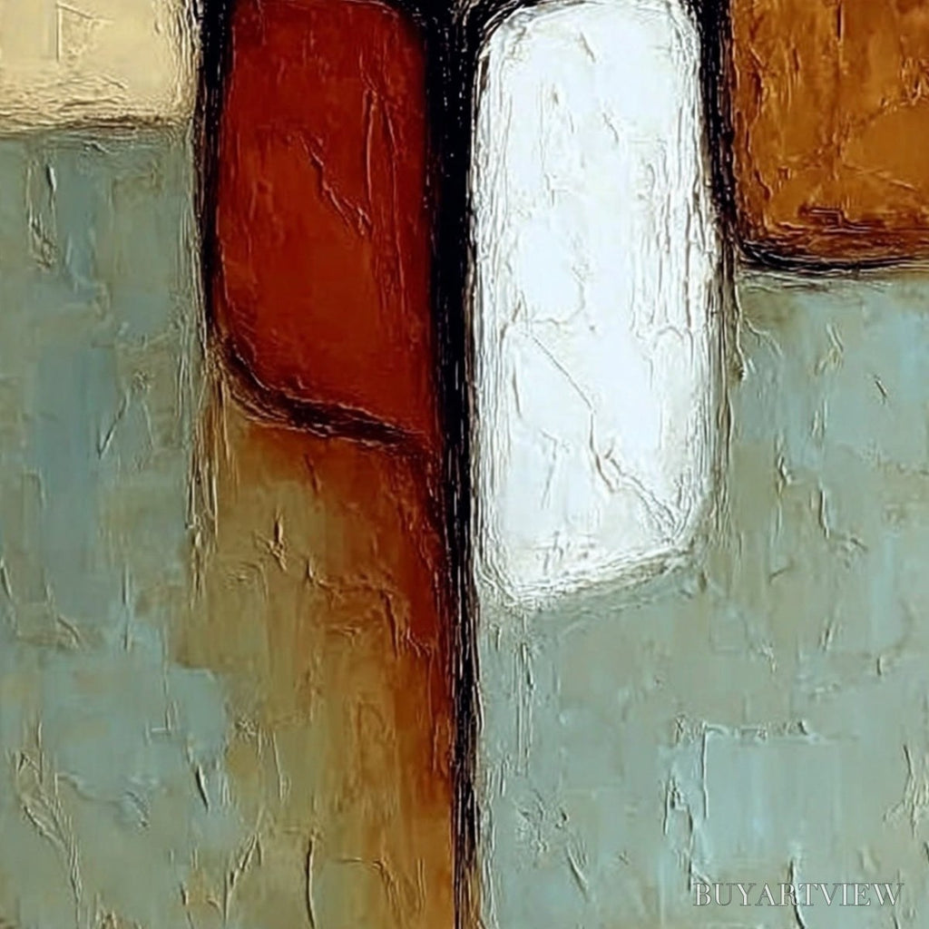 ARTOVITAS Gathering – Textured Wabi Sabi Abstract Figurative Painting - image 5