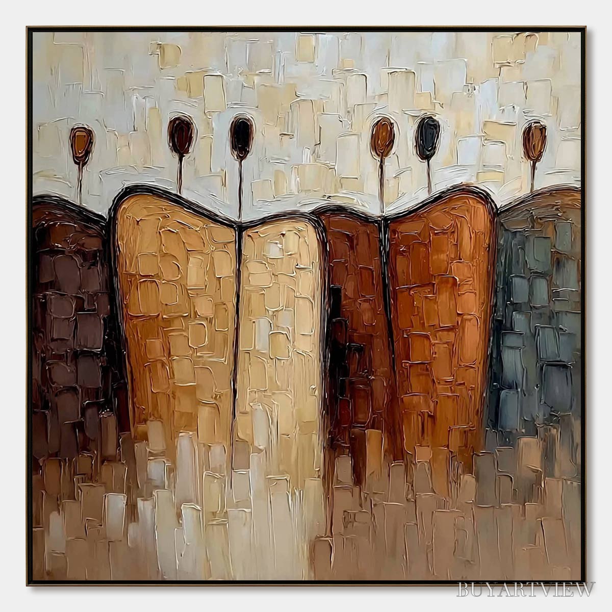 ARTOVITAS Convergence – Textured Abstract Figurative Impasto Painting - image 1