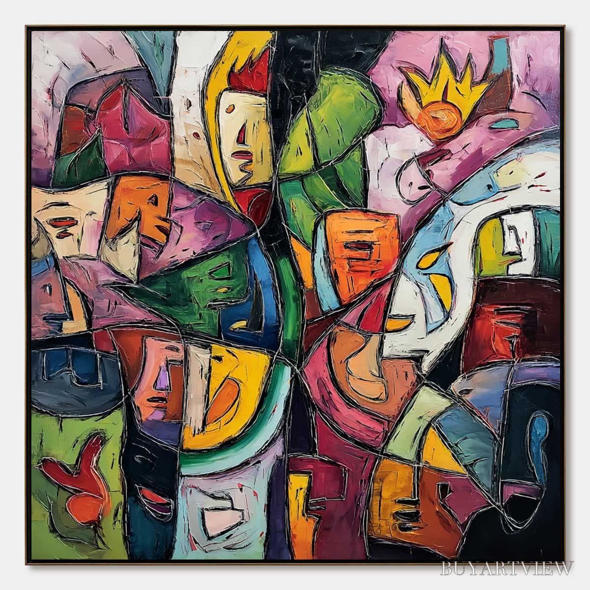 ARTOVITAS Carnival of Souls – Large Colorful Abstract Figurative - image 1