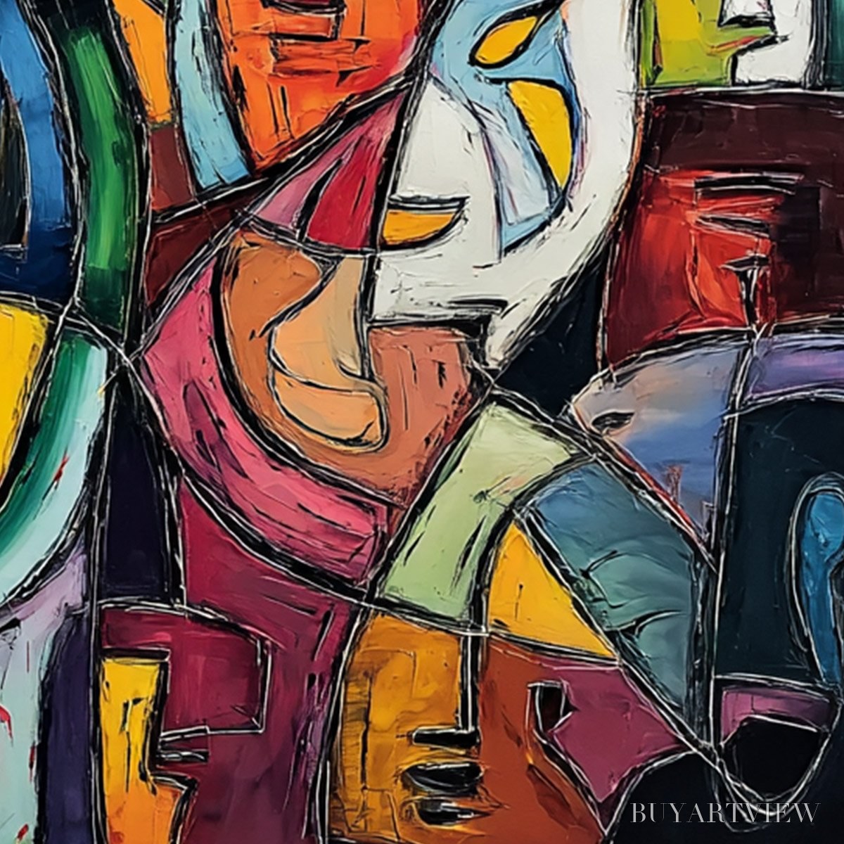 ARTOVITAS Carnival of Souls – Large Colorful Abstract Figurative - image 3