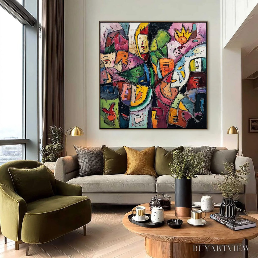 ARTOVITAS Carnival of Souls – Large Colorful Abstract Figurative - image 6