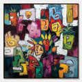 ARTOVITAS Urban Mosaic – Colorful Abstract People Painting with Heavy Texture - image 1
