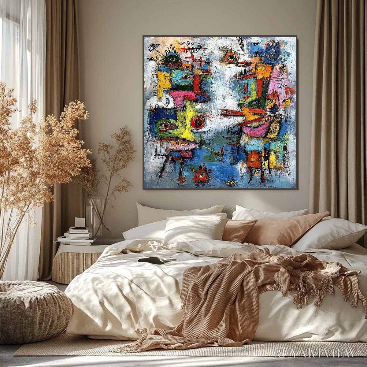ARTOVITAS Confrontation – Vibrant Abstract Figurative Expressionist Painting - image 2