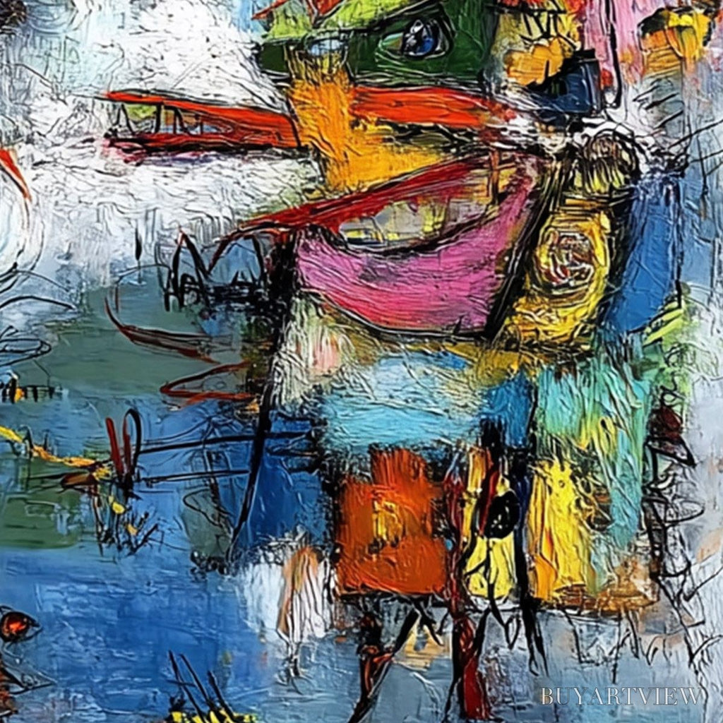 ARTOVITAS Confrontation – Vibrant Abstract Figurative Expressionist Painting - image 3