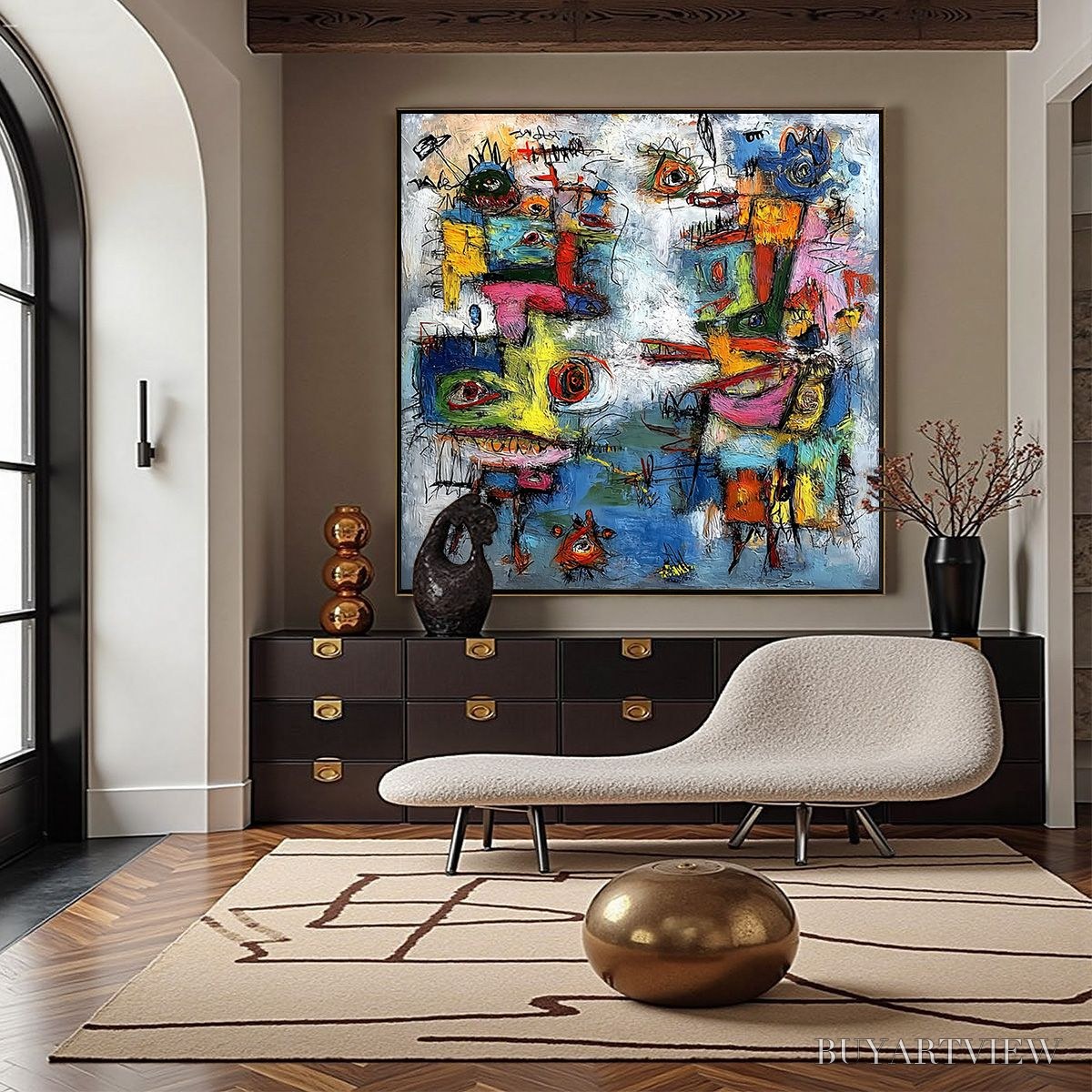 ARTOVITAS Confrontation – Vibrant Abstract Figurative Expressionist Painting - image 4