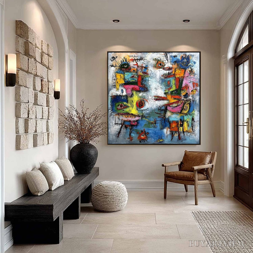 ARTOVITAS Confrontation – Vibrant Abstract Figurative Expressionist Painting - image 6