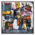ARTOVITAS Confrontation-Vibrant-Abstract-Figurative-Expressionist-Painting - image 1