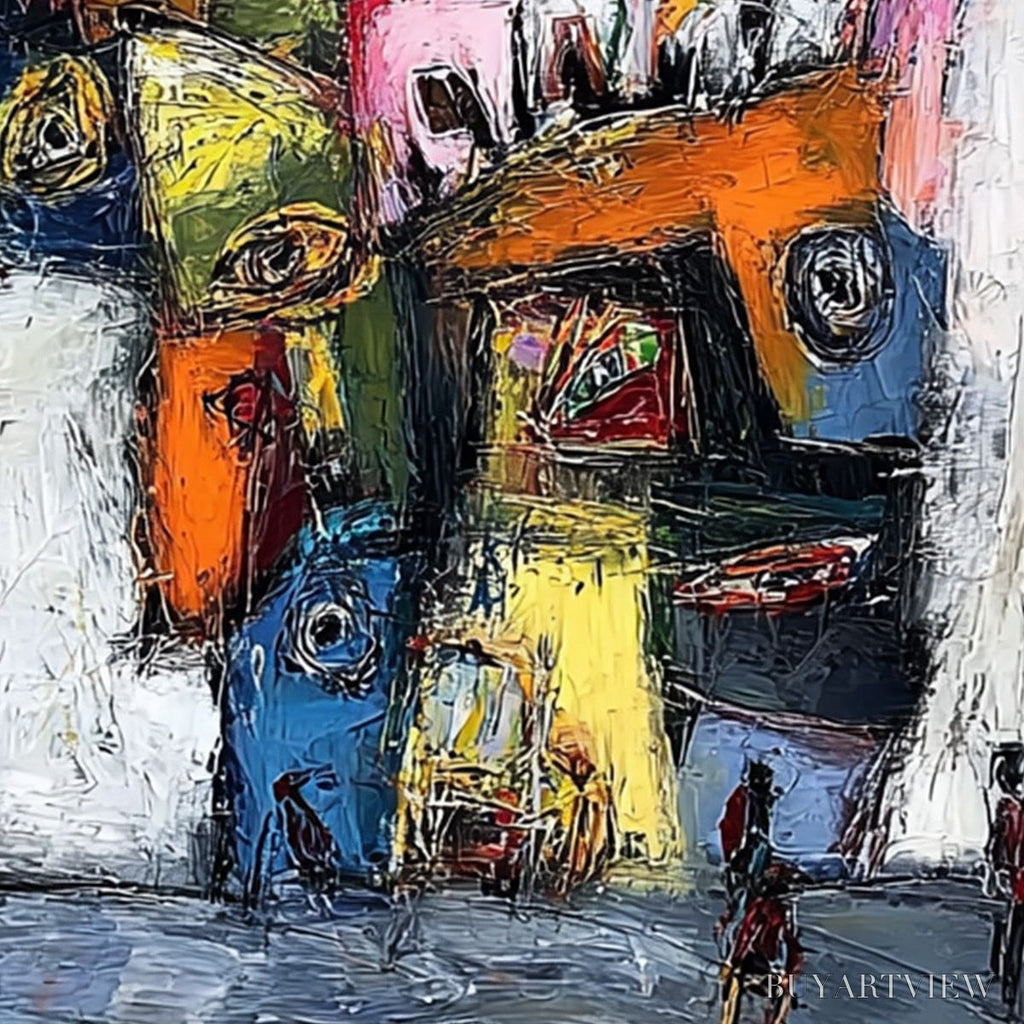 ARTOVITAS Confrontation-Vibrant-Abstract-Figurative-Expressionist-Painting - image 3