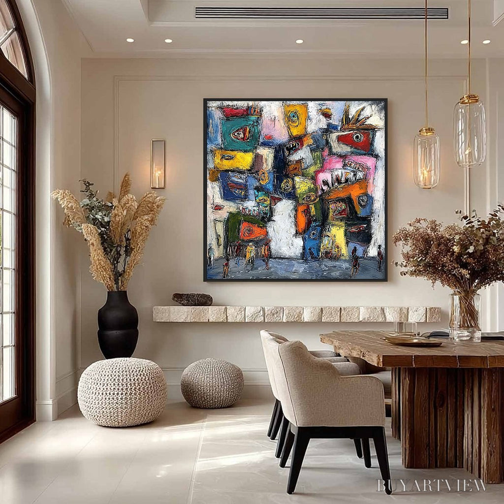 ARTOVITAS Confrontation-Vibrant-Abstract-Figurative-Expressionist-Painting - image 4