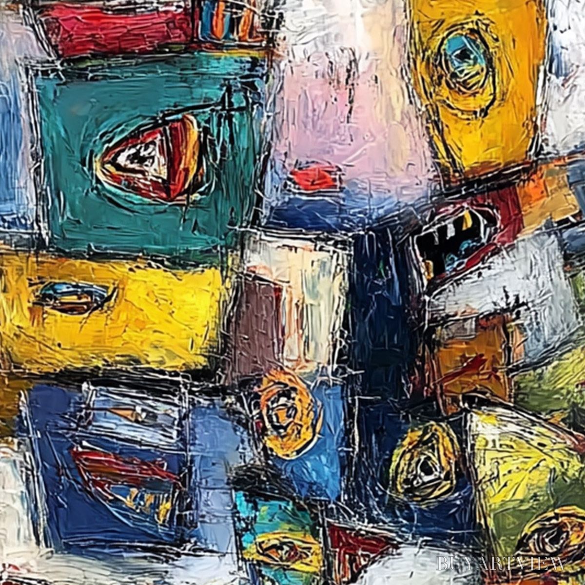 ARTOVITAS Confrontation-Vibrant-Abstract-Figurative-Expressionist-Painting - image 5
