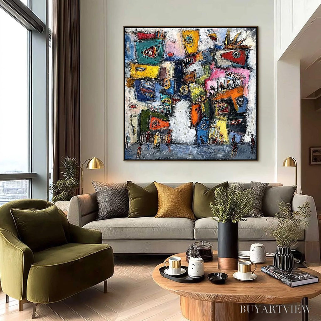 ARTOVITAS Confrontation-Vibrant-Abstract-Figurative-Expressionist-Painting - image 6
