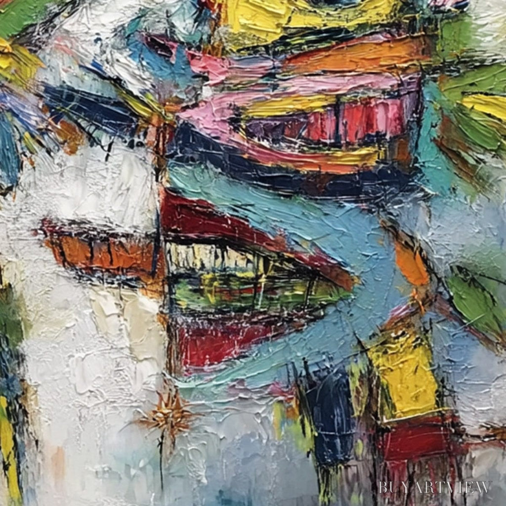 ARTOVITAS Conversation Pieces – Vibrant Textured Abstract Figurative Painting - image 5