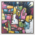ARTOVITAS Conversations in Color – Large Colorful Abstract Impasto Figurative Painting - image 1